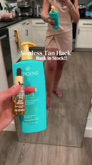 Finally.. Back In Stock!! Easiest At Home Sunless Tan 🤎 Free Shipping 🙌🏼 No Smell, Orange, or Streaks 🤎 @JergensUS #sunlesstan #tanninglotion #jergens   