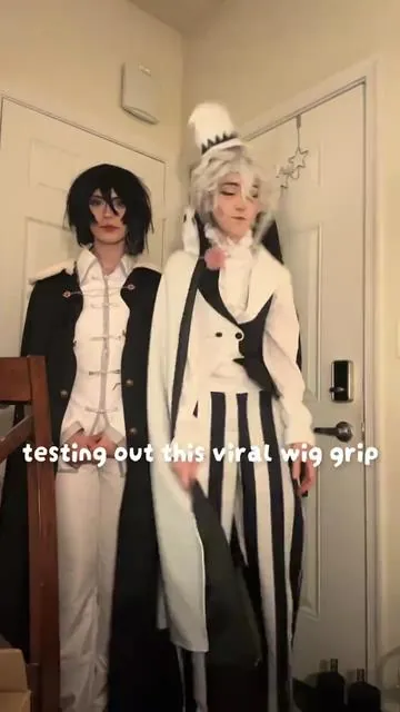 it works 🙌 will be using this to keep my ponytail wigs from slipping back #wig #cosplaywig #nikolai #bungoustraydogs #bungoustraydogscosplay  