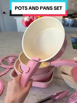 The cutest set of nontoxic pots and pans 💗 #tiktokshopcreatorpicks #tiktokshopspringglowup #NewDropsForYou #potsandpans #kitchenessentials @Kikcoin Kitchen 