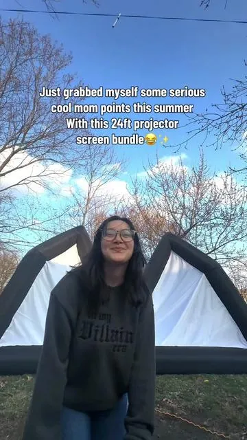 Backyard movie nights just got an upgrade 🍿🎬 This 24-ft inflatable projector screen kit comes with the projector and everything you need & inflates in about a minute for quick setup! ✨ Features: 🎥 Giant Display Area – 16:9 screen perfect for group movie watching ⚡ Effortless Setup – inflates in about a minute with included blower 🛠 Durable Material – strong 600DD Oxford fabric for long-lasting use 🧼 Easy Maintenance – detachable, washable screen with magic tape 🔒 Stable & Secure – ropes and yard stakes keep it steady 🏕 Versatile Use – great for backyard movies, parties, weddings & camping #moviescreen #projectorscreen #inflatableprojectorscreen #vevor #movienightideas  @VEVOR Store 