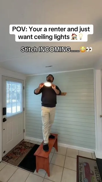 Now I see why they went so viral. He’s a genius 🥳🥳 #indoorlighting #ceilinglights #homehacks #rentershack 