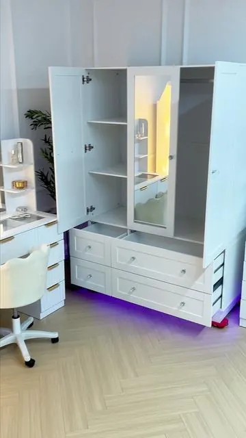 Large Wardrobe withmirror💗💗#closet #bedroommakeover #fyp #closettour #closettour 