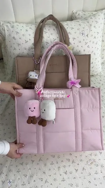 Wake up. Wear pink. Be iconic. 💅 The ultimate puffer tote. ☁ #tiktokshopstockup #Gift #WeeklyDeals #cute #pink 
