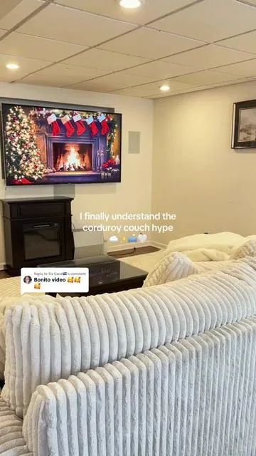 Replying to @Tía Carol🇸🇻 it’s literally so cozy 😩 Linked similar couches in the orange cart 🛒  #sofaminimalis #corduroysofa #cozyhome #sofa #tiktokshopcreatorpicks 