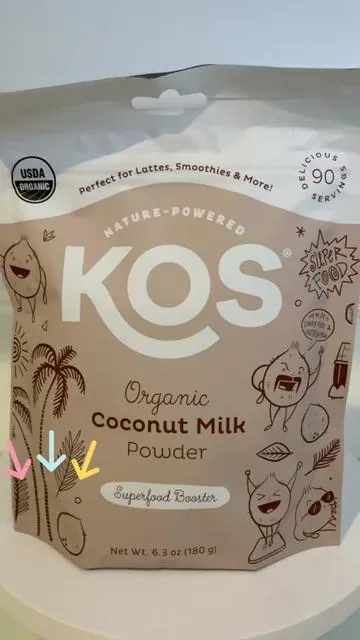 Los Organic Coconut Milk Powder, excelente para cafe, batidos y recetas favoritas.        #Kos #CoconutMilkPowder #organiccoconut #CoffeeCeeamer #tiktokshop 
