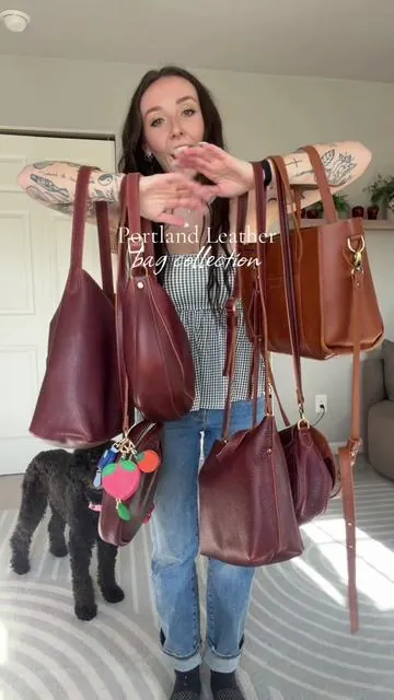 my @Portland Leather bag collection! #portlandleather #leatherbags #leatherpurse #leather #bagcollection 