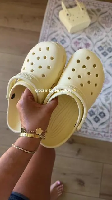 Crocs but make them butter yellow 🧈 #crocs #crocsgang #crocs4life #yellowcrocs 