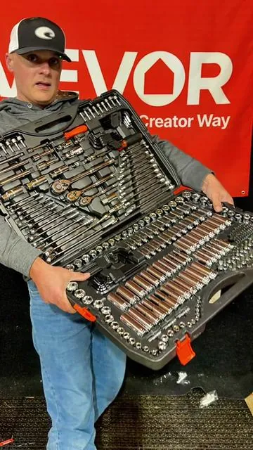 VEVOR 308 Piece Mechanics Tool Set – Complete Socket Ratchet Wrench Kit with Storage Case for Auto & Garage Repairs Description: This VEVOR 308-piece mechanics tool set is a massive all-in-one kit built for automotive work, garage repairs, equipment maintenance, and everyday DIY projects. It includes a wide range of sockets, ratchets, hex keys, bits, extensions, and accessories all organized in a durable multi-layer storage case so you can quickly find the right tool when you need it. Perfect for working on cars, trucks, tractors, lawn mowers, boats, ATVs, and home projects. The organized case keeps everything secure and portable so you can store it in your garage, shop, or truck. If you want a complete mechanic starter kit without paying truck-brand prices, this 308-piece set gives you a huge variety of tools ready for just about any repair job. ⸻ Keyword Block: 308 piece tool set mechanics tool set VEVOR tool kit socket wrench set complete mechanic tool kit automotive repair tools garage tool kit ratchet socket set DIY mechanic tools home repair tool set portable tool case multi piece mechanic set ⸻ Top Hashtags: #TikTokShop #TikTokShopCreatorPicks #TikTokShopSpringGlowUp #ToolTok #MechanicTools 