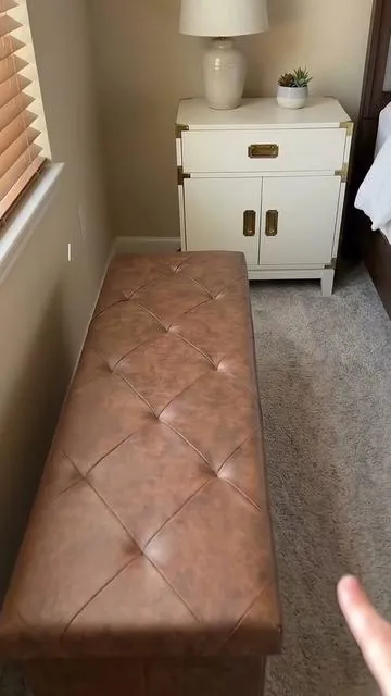 It works in every small bedroom #storagebench #ottoman #storagehacks #homeorganization #tiktokshopcreatorpicks 