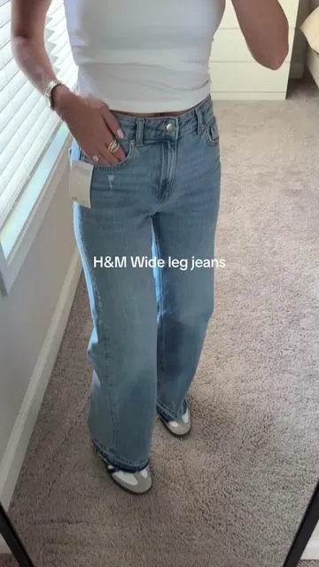 I'm 5'5, 121 and wearing a 4 ✨  H&M is now on #ttshop #hm #favoritejeans #affordablefashion #widelegjeans