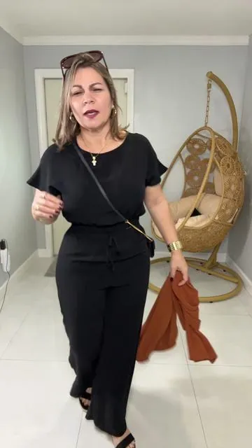 Women's Solid Color Top & Wide Leg Pants Two-piece Set, Casual Fashion Cozy Top & Trousers for Daily Outdoor Wear, Ladies Summer Clothes #casualfashion #setdedospiezas #legpants #tiktokshopcreatorpicks #summerclothes 