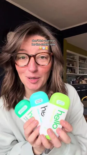Easy, affordable way to make sure we’re not raising the stinky one 🌱 #hello #hellodeodorant #kidsdeodorant #aluminumfreedeodorant #bakingsodafreedeodorant 