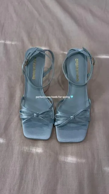 need these in each color 🩵 @Dream Pairs #heels #bowheels #weddingguestoutfit #springheels #springstyle 