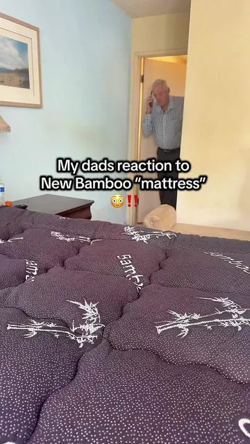 Saved him hundreds by getting this bamboo cooling mattress topper instead of a new mattress. #bedlore #mattresstopper #bamboosheets #bedding #mattress