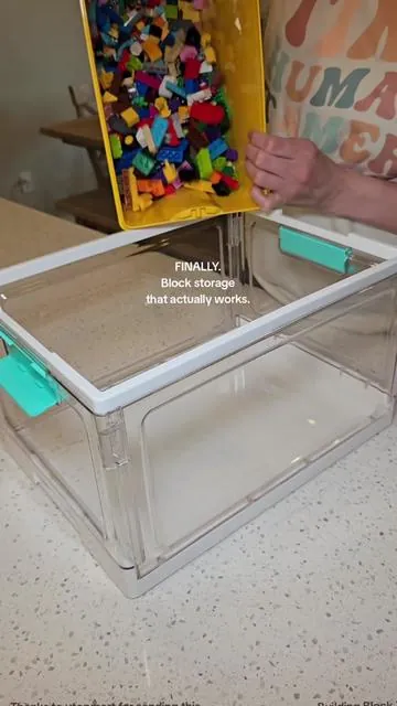 Tell me why this storage bin doesn't come WITH the blocks. #toystorage #storageorganizer #storagebins #organization #tiktokshopcreatorpicks  @VTOPMART-TT 