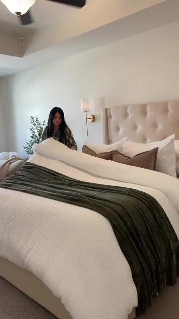 Este cover de duvet va a elevar toda tu habitación ☁️🧇🤎 #duvet #duvetcover ##bedding #beddecor #tiktokshopspring 