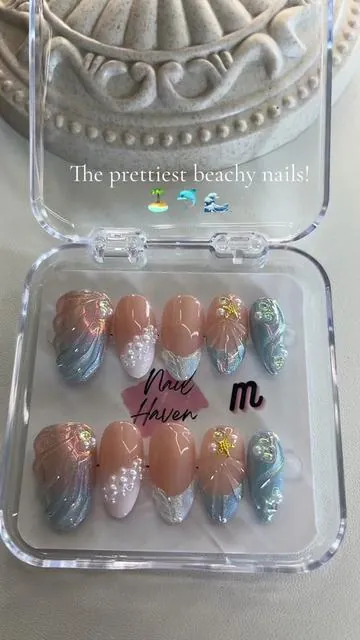 these are A72!! #nails #nailinspo #pressonnails #beachnails #handmade 