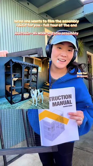 2.5 hours by myself (would have been faster if I weren’t filming!) LOVE this catio!! @Aivituvin @aivituvincatio #catio #cattoys #cataccessories #cathouse #catmomlife 