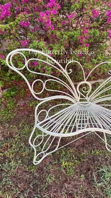 I’m obsessed with this butterfly bench for the garden patio porch #garden #backyard #tiktokshop 