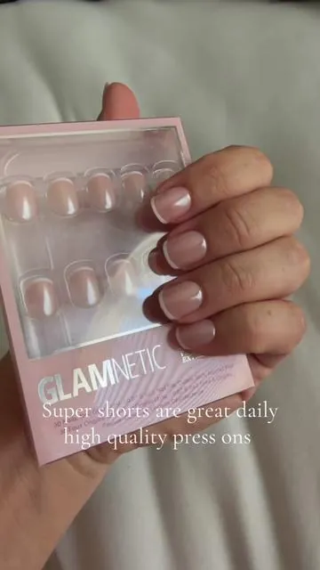 Glamnetics super shorts are amazing for daily press one they give a short nail, but a manicure beautiful look that’s very posy and simple #nails #tiktokshop 