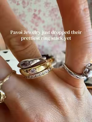 So pretty & elegant @PAVOI #pavoi #pavoijewelry #ring #ringstack #tiktokshopcreatorpicks 