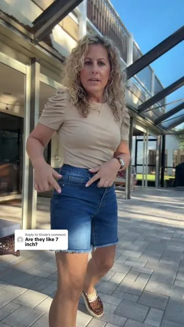 Replying to @Ginab Longer length Denim shorts that feel casual and wearable, these are a great option.👖 #luvamia #denimshorts #whitedenim #jeanshorts #casualsummerstyle 