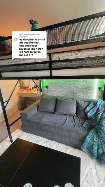 Replying to @Lucia Scott138 this is my far one of the best purchases we made in redoing my daughter‘s room!  #loftbed #queensizeloftbed #teenroom #roommakeover #fyp 