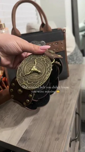 This western belt is all you need to complete your cowgirl look 🤠 #tiktokshopspringglowup #newdrops #greenish #refreshedlook #westerbelt 