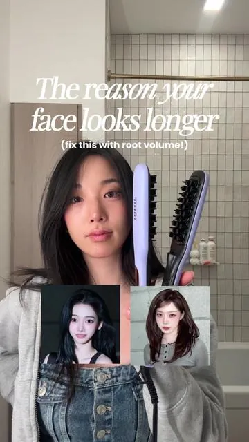 why did no one tell me root volume does THIS to your face @JINRI  #hairtutorial #hairvolume #hairvolumehack #hairstylestutorials #longface 