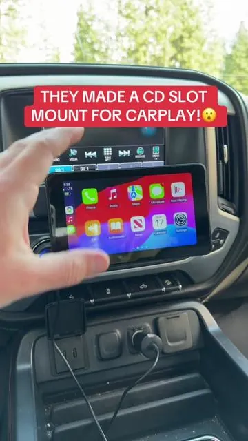 They made a CD Slot Mount for CarPlay! #carplay #carplayscreen #cdslotmount 