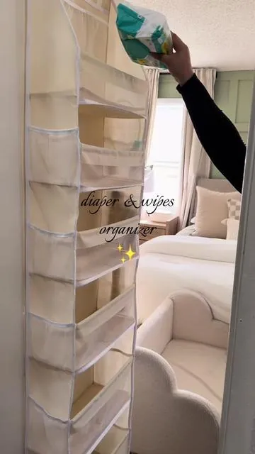 Diaper & wipe organizer 🤍#organizedhome #foryouu #organizewithme #fyp #closetorganization 