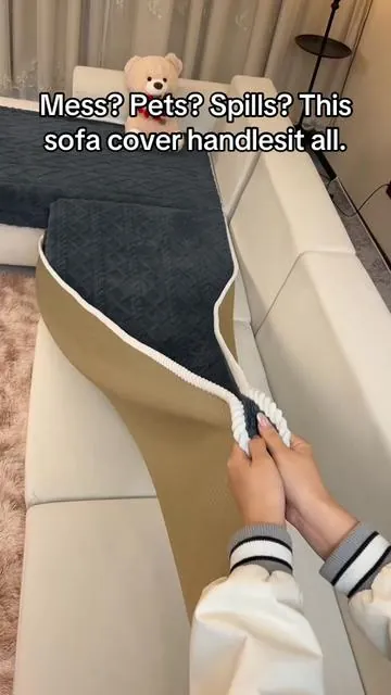 The method to turn an ugly sofa into a high-end sofa is here#blanket#sofacover #lifeessentials #decorating#tiktokshop 