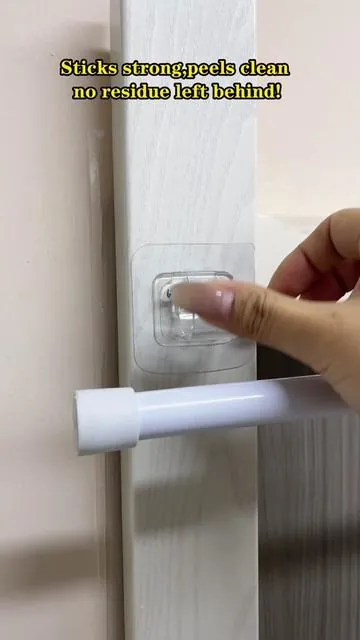 No Drill Transparent Hooks for Door Curtains & Curtain Rods – Super Strong and Easy to Install!#curtain #curtainrod #lovemyhome #homeimprovement #fyp 