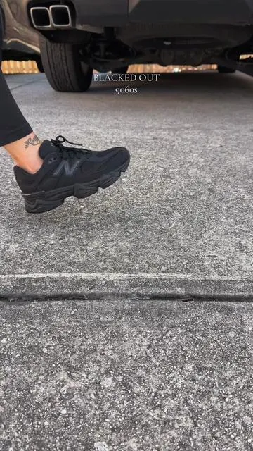 Blacked Out 🖤 9060s from @Evans Sneakers #evanssneakers #newbalance9060 #blacksneaker #womenssneakers #greenish 