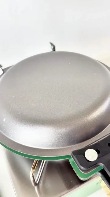 Flipping made easy, with the double-sided non-stick pan.