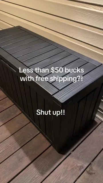 Outdoor storage for everything!!! Fold up chairs, pool toys, life jackets, the possibilities are endless!!! And for that price!!! Wow! 