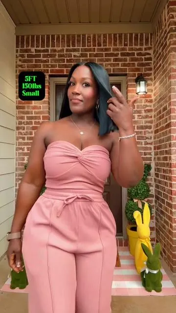 BTFBM Two-Piece Sets For Women Summer Ribbed Strapless Twist Knot Tube Top Pants Set Casual 2026 Beach Vacation Outfits. #TikTokShopJumpstartSale #ttsfashionweek #tiktokshopspringglowup #Springtok #2pieceset 