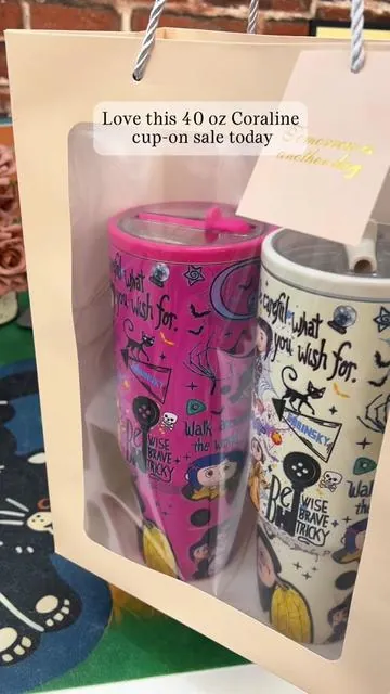Love this 40 oz Coraline cup-on sale today#cup #tumbler #spotlightfinds #tiktokshop #coraline 