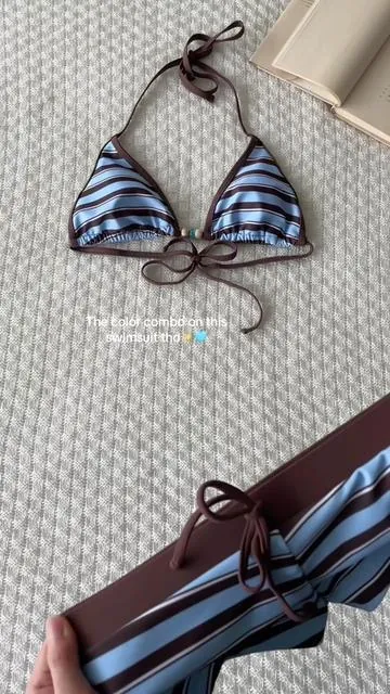 The cutest striped swim suit #swimsuitoutfit #swimsuithaul