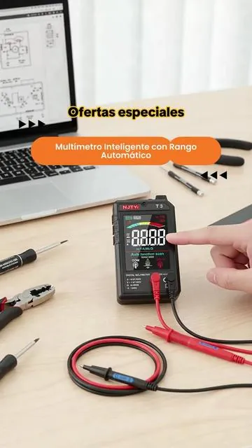 Multímetro digital NJTY T3, probador de autoajuste, voltímetro y amperímetro, función de reconocimiento. 