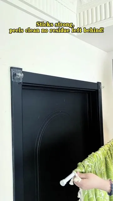 No Drill Transparent Hooks for Door Curtains & Curtain Rods – Super Strong and Easy to Install!#curtain #curtainrod #lovemyhome #homeimprovement #fyp 
