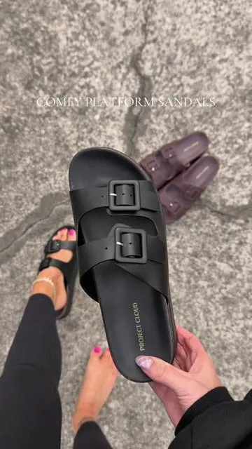 OBSESSED with the Softy Sandal from @Project Cloud Shoes #projectcloud #platformsandals #womenssandals #greenish 
