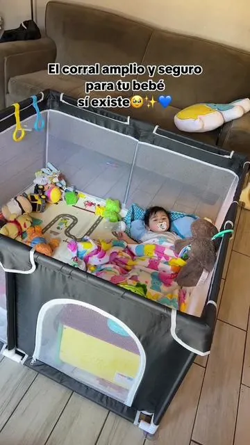 Es amplio, resistente y le da a mi bebé un espacio seguro para jugar mientras yo puedo adelantar cosas en casa Una súper ayuda en la rutina diaria de mamá. 💙✨💯#fyp #playpen #content #tiktokshopcreatorpicks  #momsoftiktokclub 