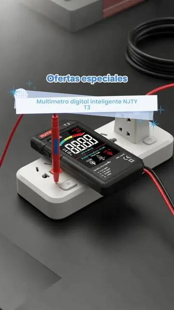Multímetro digital NJTY T3 con medición automática, voltímetro y probador de resistencia, herramienta recargable. #gadgetshop #microwave #phonecharger #barbertools #diamondtester #fastcharger #preblackfridayméxico #hometools #autoelectricaltools #carconnectortool