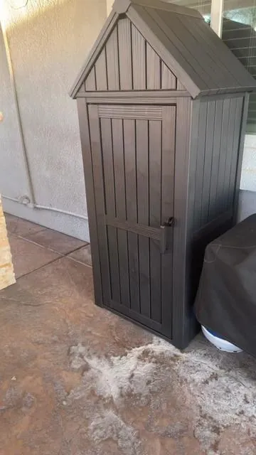 This outdoor storage cabinet is the low-key upgrade your space has been missing. Weather-resistant, super spacious, and actually cute enough to leave out—no more cluttered patios or random bins everywhere. From pool gear to gardening tools to kids’ chaos… it hides it all. #O#OutdoorStorageP#PatioOrganizationB#BackyardGlowUpG#GardenStorageOutdoorLiving