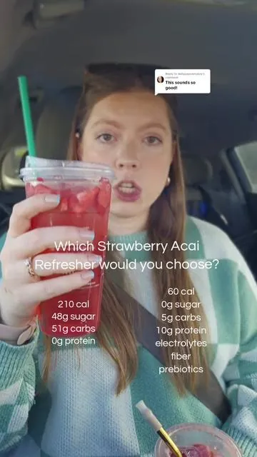 Replying to @dailypayeveryday finally living my daily refresher dreams🍓🫐 #strawberryacai #refresher #javvy #clearprotein #proteindrink 