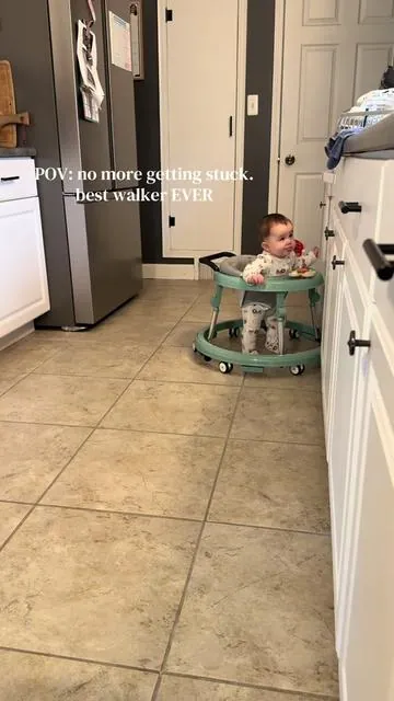 i know not every parent wants a walker for their baby but if you end up wanting/getting one get one that moves 360!!! the amount of times she would get stuck would in the traditional walker would drive me a lil insane lol. 🩷 #babywalker #babywalkers #babyregistry #momtok #babyessentials 