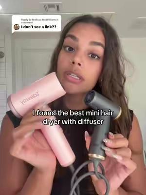 Replying to @Melissa McWilliams Found another mini hair dryer that has a better diffuser and is being sold on TikTok! 😇 #tiktokshopcreatorpicks #tiktokshopspringglowup #hairdryer #travelhairdryer #minihairdryer 