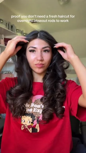 another overnight blowout reveal ⭐️ #blowout #hairstyle #hairstyleideas #overnightblowout #blowoutrods 