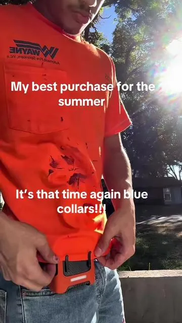 It’s that time blue collars get the fan while u can #fypシ #bluecollar #portable 
